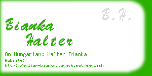 bianka halter business card